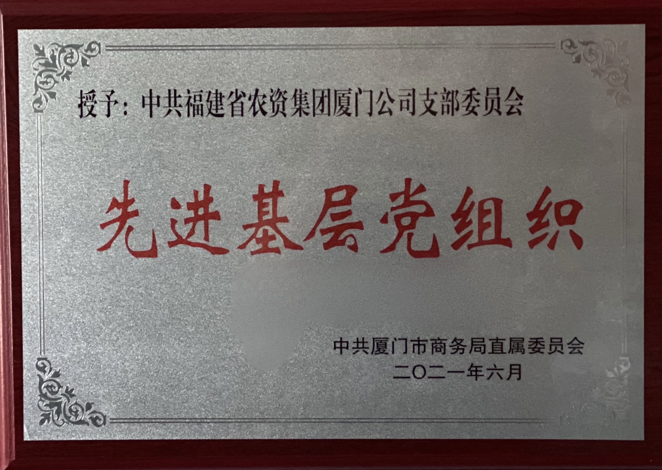 廈門公司黨支部榮獲“兩優(yōu)一先”先進(jìn)基層黨組織稱號(hào)